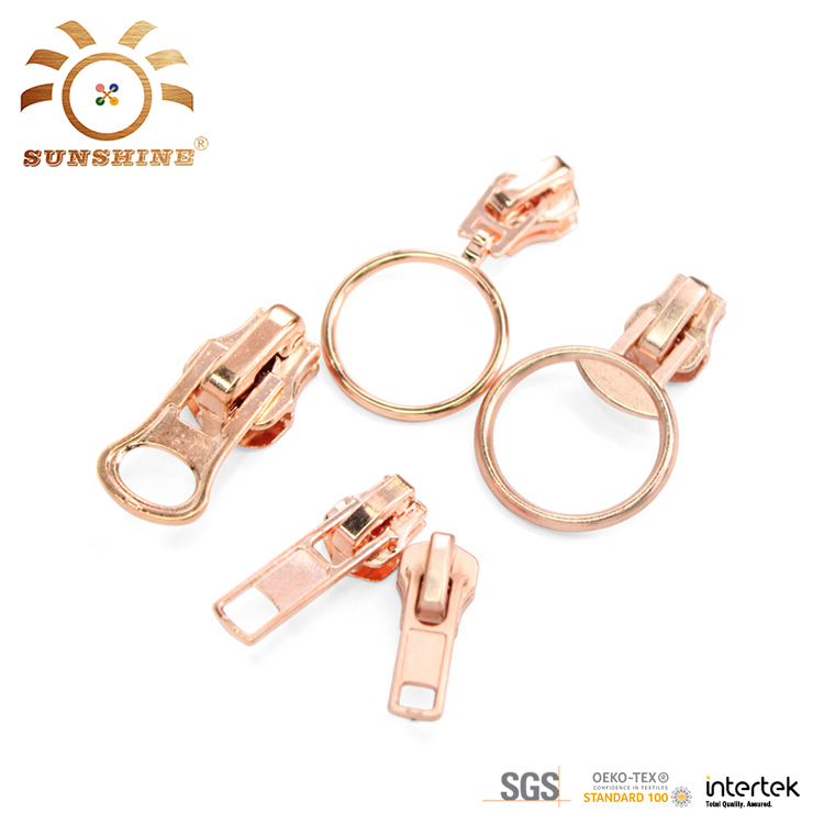 Hot sale rose gold plated zipper slider factory price