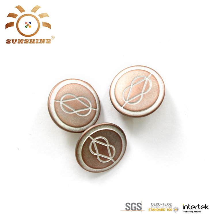 Direct Factory Custom Embossed Logo Round Shank Metal Jeans Buttons
