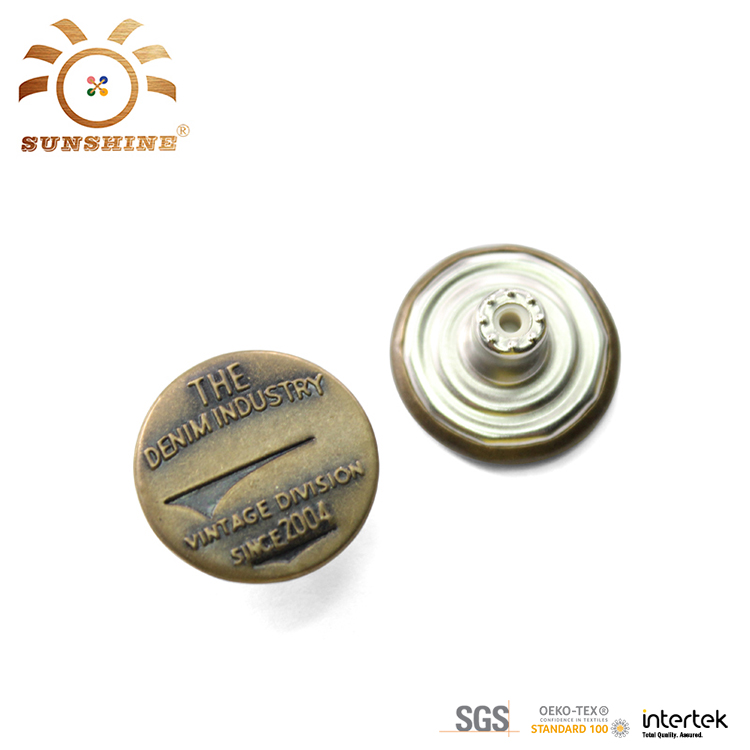 Custom brand logo shank button