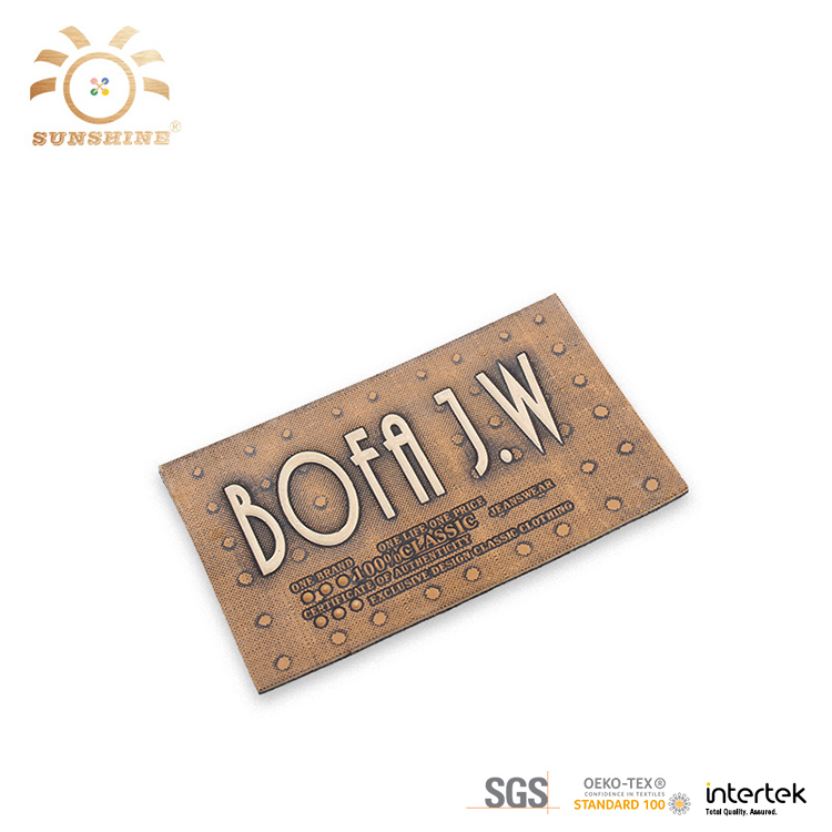 Brand logo leather label