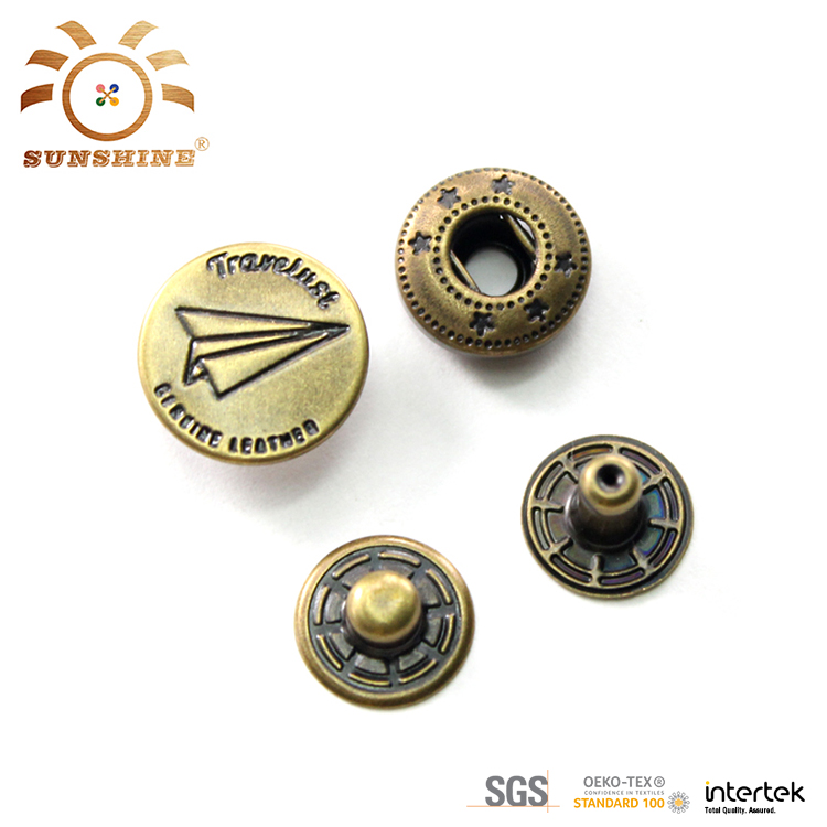 Fashion custom four parts metal snap button for coat