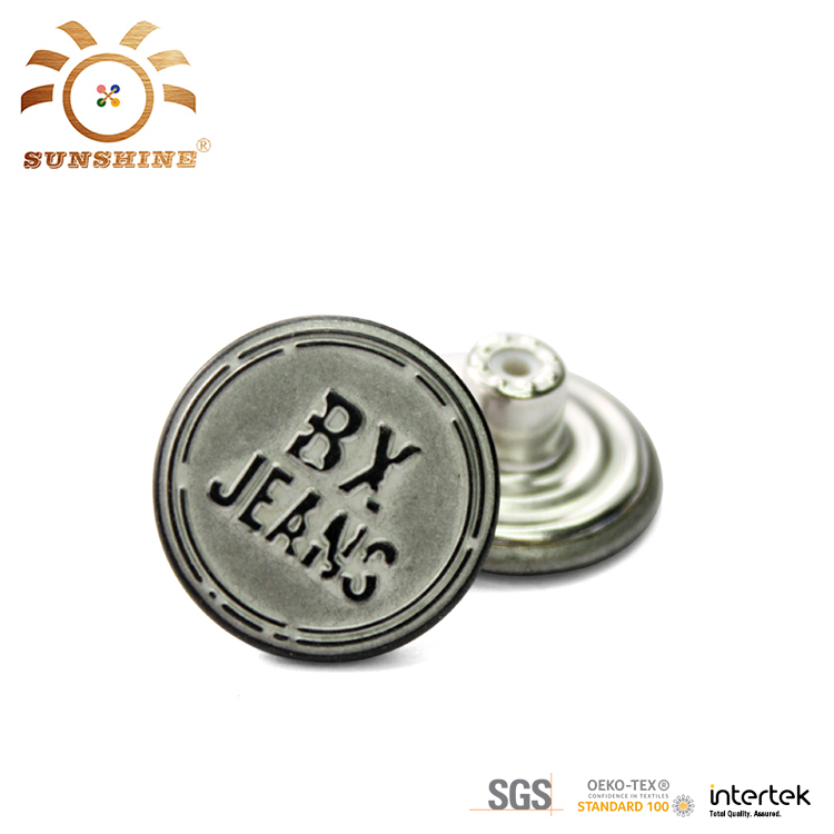 No Hole Shank Button, Custom Botones, Alloy Screw Metal Jean Button