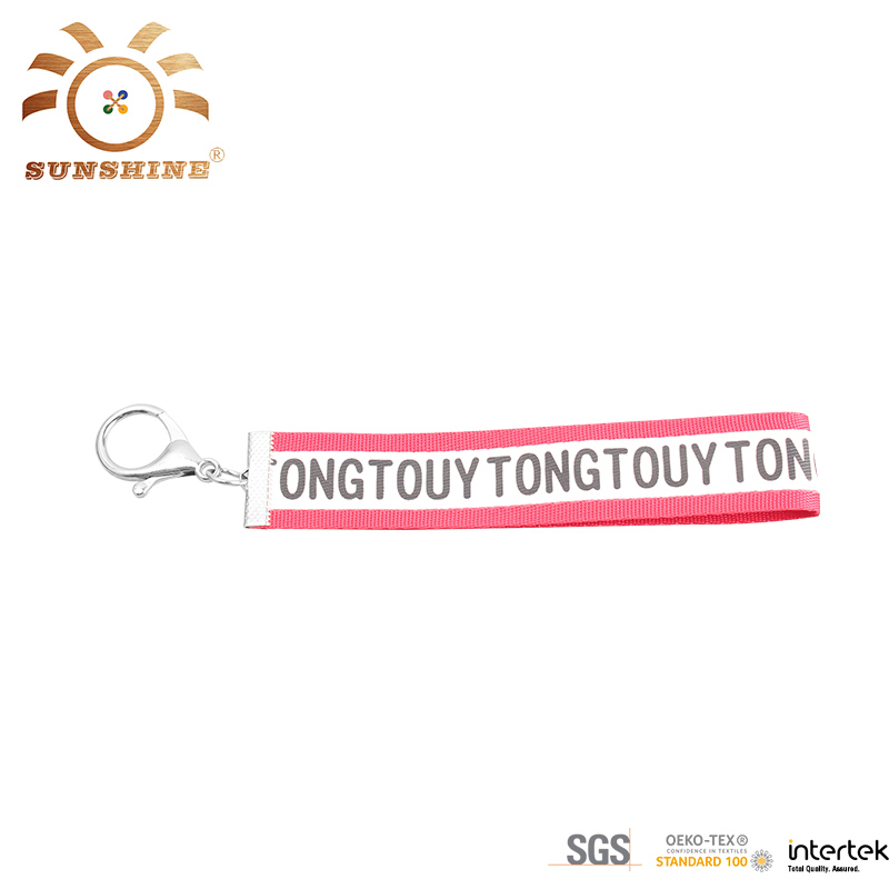Fashionable keys custom printing logo polyester lanyard keychain